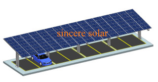 Single Rows Middle pole Solar Carport Mounting System